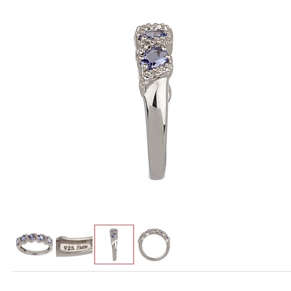 Sterling 0.65 Carat Weight Tanzanite & Diamond Accent Ring/Size 6/NEW! - Picture 2 of 6